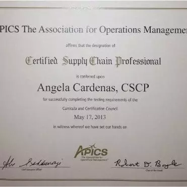 Angela Cardenas, CSCP, CSCA